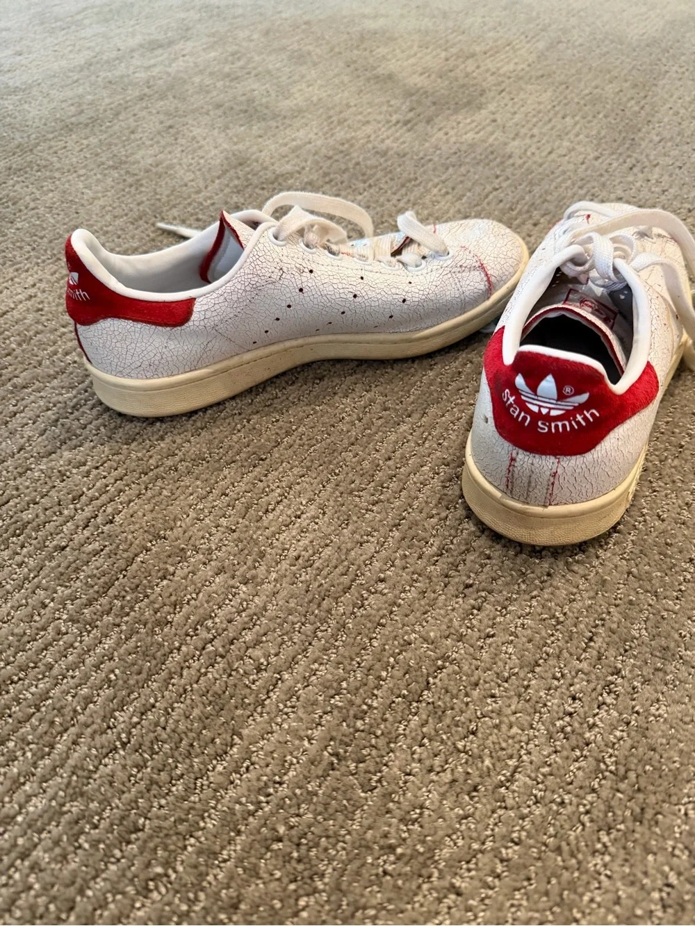 Adidas Stan Smith Sneakers in White and Red